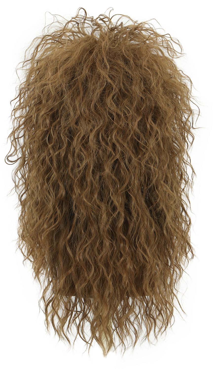 Karlery 70s 80s Rocker Metal Mullet Wig - Mens Long Curly Light Brown Party Wig for Halloween & Anime - Image 4