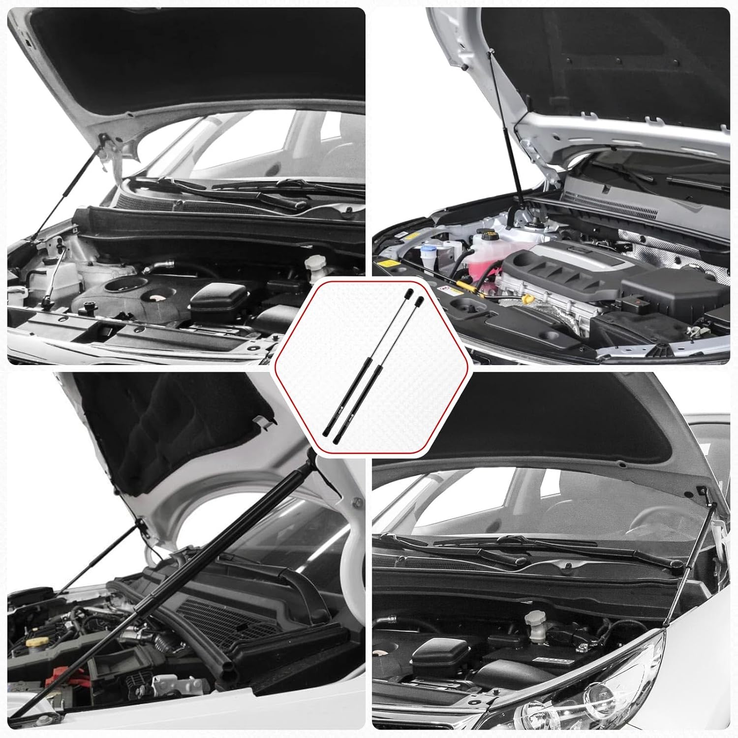 IAQWE Hood Lift Support for Toyota Tacoma 2016-2023, 21-27016-02 Front Bonnet Gas Struts Engine Cover Assist Kit with Brackets Replacement Parts, 2 Pcs