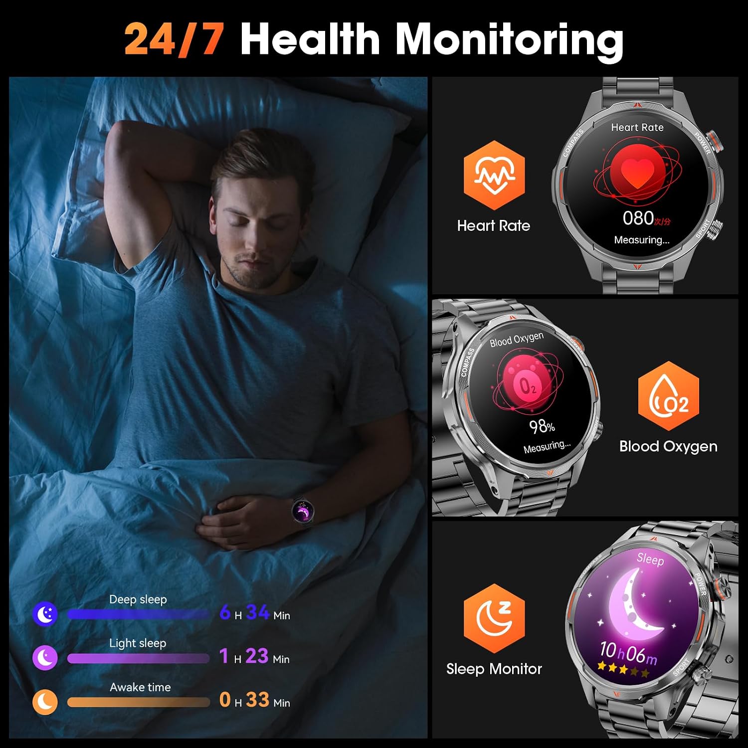 Smart Watches for Men(Answer/Make Calls), 1.7" HD Military Smartwatch with 100-Day Battery, Compass, Flashlight, 24/7 Heart Rate, SpO2 Monitor, Sleep Tracker, 110+Sports Smartwatch for Android iOS 7 71bdbrvJwIL. AC SL1500