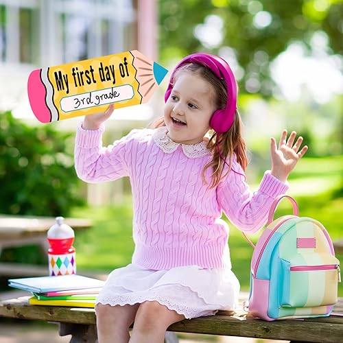 Miniatura 6 de Letrero de 20 piezas para el primer día de la escuela de 5 x 14 pulgadas, doble cara para volver a la escuela, 1er día de jardín de infantes,