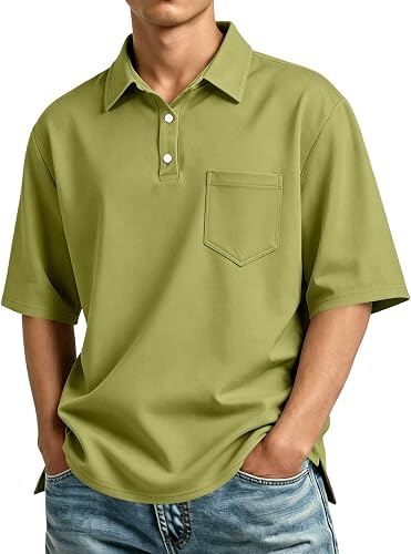 Mens Polo Shirts Short Sleeve Lightweight Casual Shirts for Men Button Down Cami
