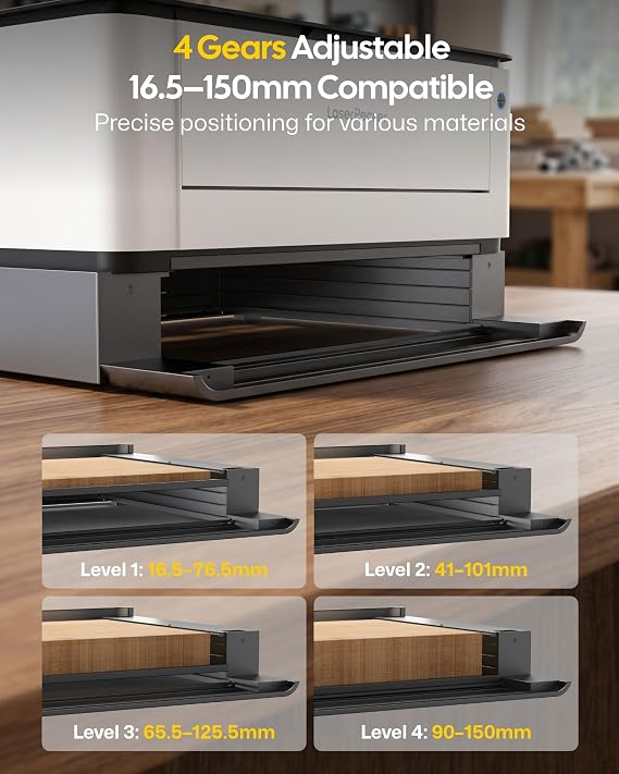 LaserPecker Riser Base with Rotary Extension for LX2 Laser Engraver Cutter Engraver, Upgrade Workpiece Height up to 5.91'' Height, Perfect for Tumblers, Mug, Cylinders, Cones, Wine Glasses and More