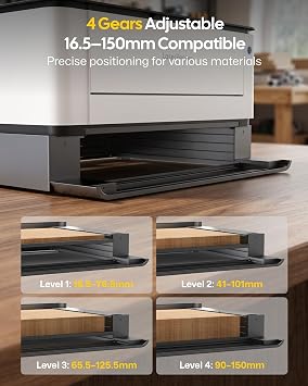 LaserPecker Riser Base with Rotary Extension for LX2 Laser Engraver Cutter Engraver, Upgrade Workpiece Height up to 5.91'' Height, Perfect for Tumblers, Mug, Cylinders, Cones, Wine Glasses and More