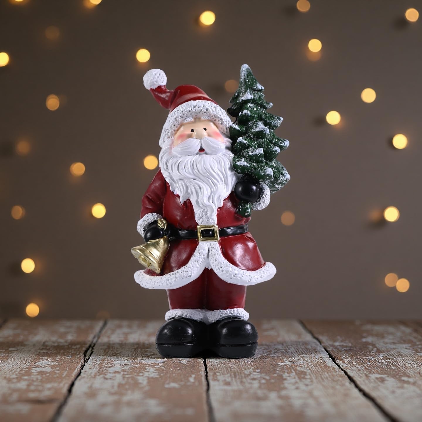 Resin Christmas Santa Carrying Christmas Tree Clearance,7 Inch Adorable Hand-Painted Tabletop Collectible Figurines Christmas Decorations for Home and Garden(Xmas)