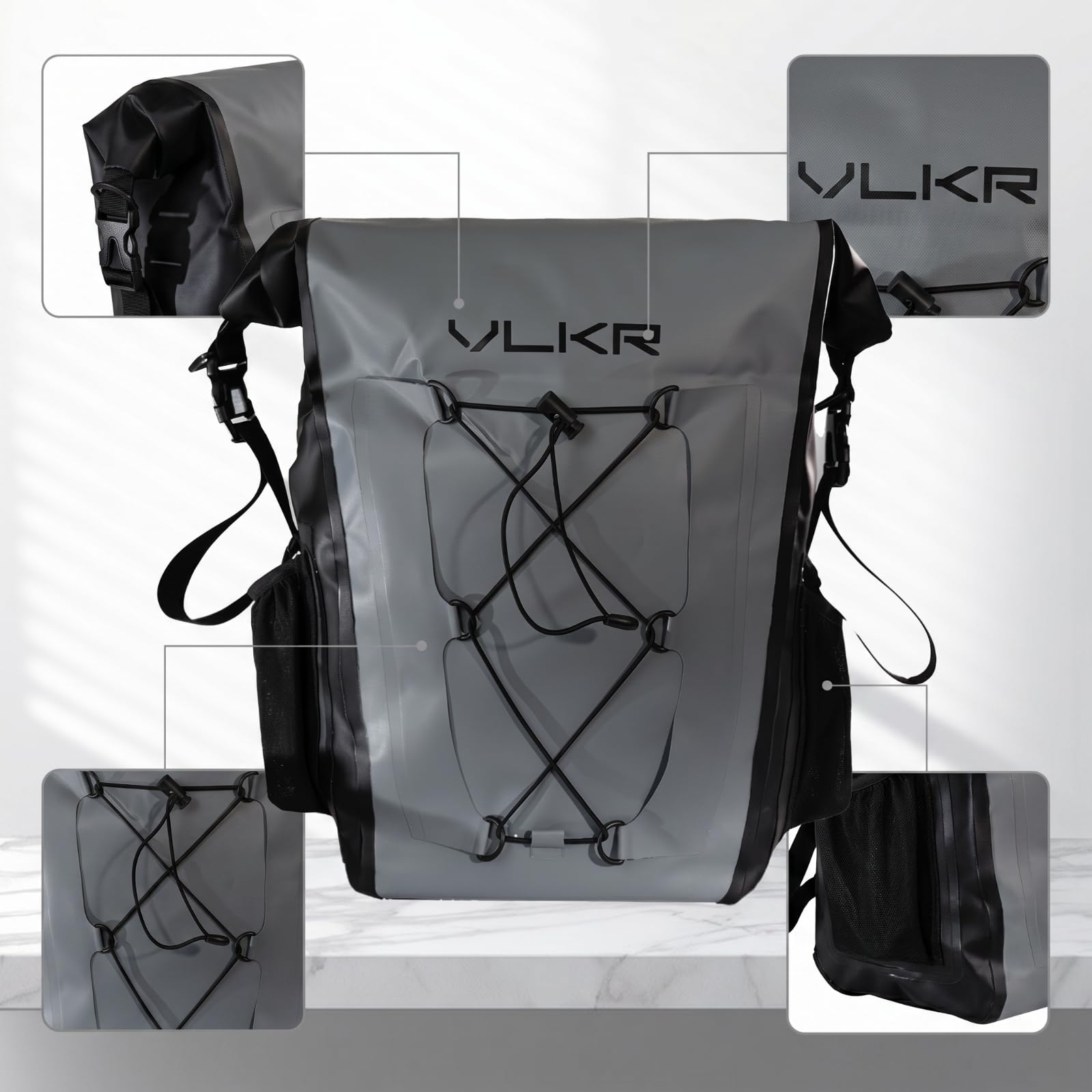 Borsa Pannier Bicicletta Borsa da Bicicletta Borsa Portapacchi Borsa Posteriore Tessuto PVC Facile da Pulire Protezione dalla Pioggia Laccio Elastico, Array, Giallo