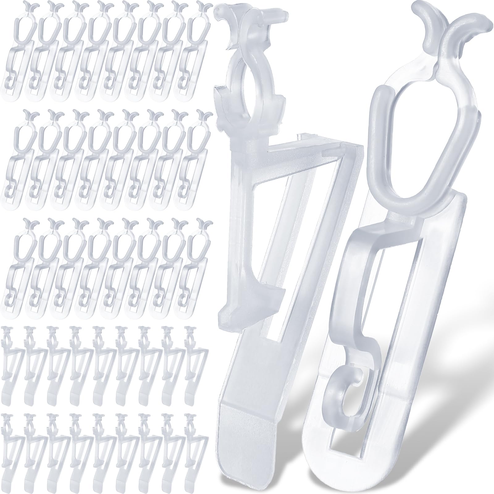 500 Weihnachtslicht-Clips Universal – Für Dachrinne, Schindeln, C7/C9 Lichter, Durchsichtig