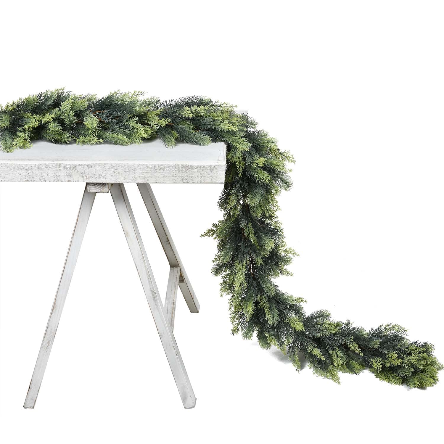 Guirlande de pin de Noël de 1,8 m pour décoration de centre de table et verdure d'hiver