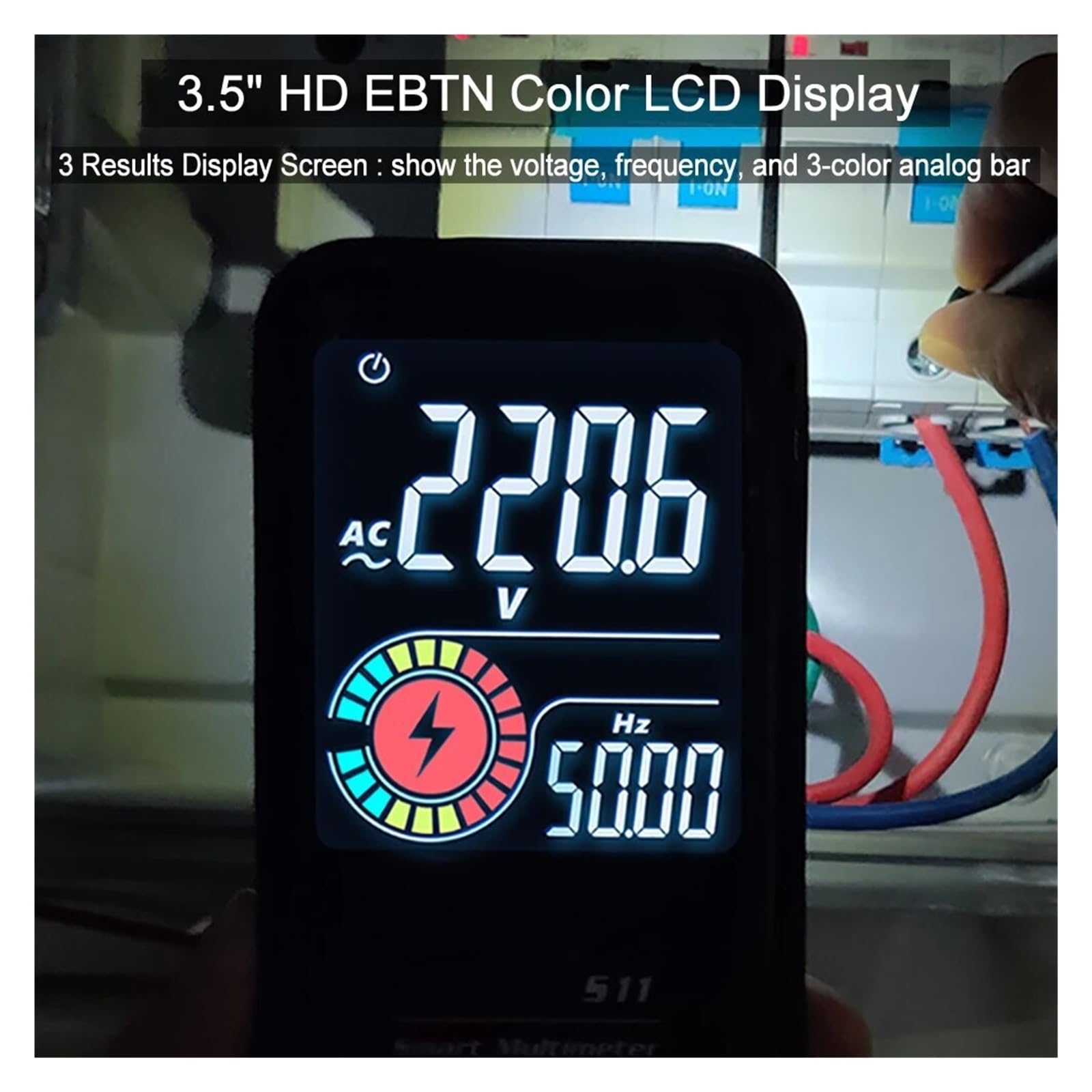 Multimetr Cyfrowy Inteligentny Tester Dla Elektryków Ładowanie USB T DC Napięcie AC Pojemność Ohm Hz NCV Profesjonalny Multitester Szybko Dokładnie Łatwy Odczyt(S11-Lithium Battery)