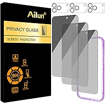 Ailun 3 Pack for iPhone 17 Pro Max Privacy Screen Protector [6.9 inch]+ 3 Pack Camera Lens Protector with Installation Frame,Dynamic Island Compatible,Anti Spy Tempered Glass[9H Hardness]-HD