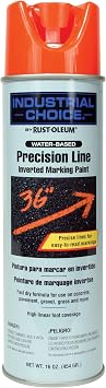 Rust-Oleum 1862838 M1800 System Precision Line Inverted Marking Spray Paint, 17-Ounce, Fluorescent Red