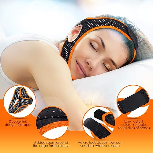 Miniatura 3 de Correa de barbilla antironquidos para usuarios de CPAP, correa de barbilla ajustable para detener los ronquidos