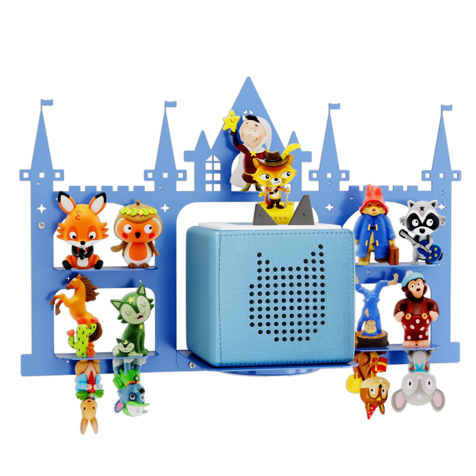 DUHARS Tonie Regal Burg für Tonie & Toniebox Figuren, Vollständig Magnetisches Kinderzimmer Regal Display Ständer für Mehr als 30 Figuren, Kinder Wandregal Tonie Figur Aufbewahrung Zum Hinstellen