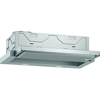 NEFF D46ED22X1 Built-In Cooker Hood Flat Screen Hood N50 60cm Extractor or Recirculating Silver Metallic [Energy Class A] [Energy Class A]