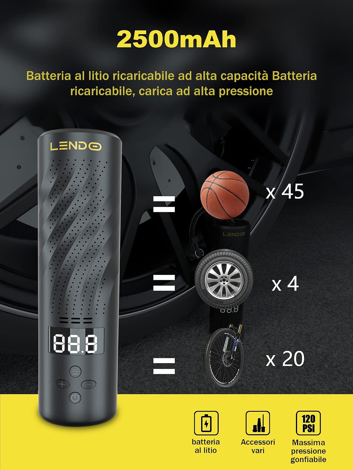Air Compressor Tire Inflator for Car Tires 12V DC Auto Tire Pump, 150PSI with Digital Pressure Gauge and Emergency LED Light for Car, Bicycle, Balloons Matte Black… (B)