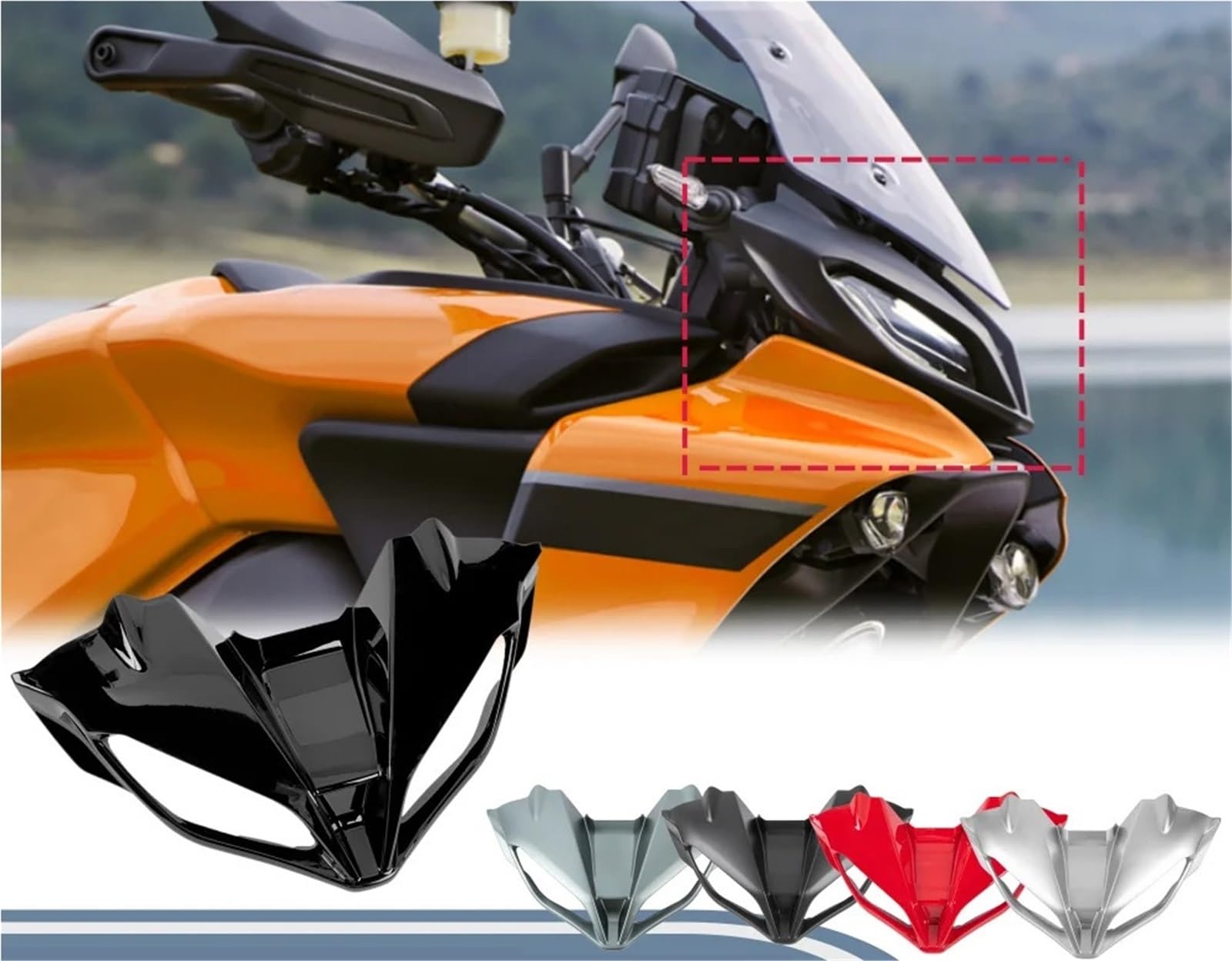 Spojler Boczny Motocykla Pasuje do Yamaha Tracer 9 GT 2021-2023 Osłona przedniego reflektora motocykla Ochraniacz dziobu osłony(Red)