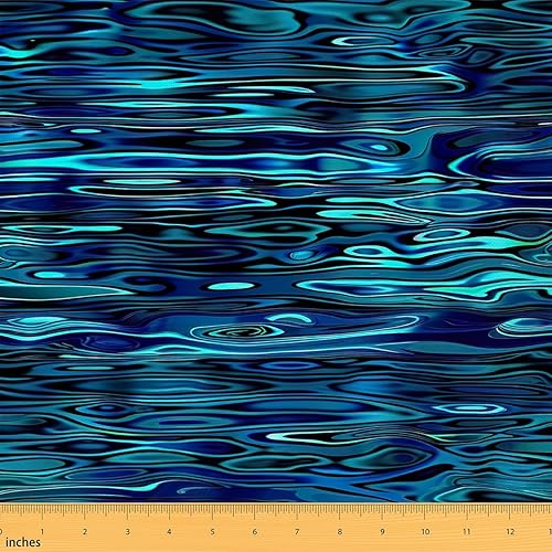 Feelyou The Yard, tela de tapicería de líneas a rayas chic para sillas, moderno estampado de mármol, tela decorativa impermeable para exteriores, 1