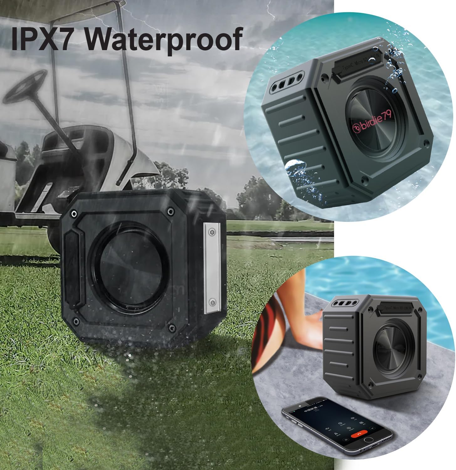 2-Pack Golf Cart Bluetooth Speaker | 30W Loud Stereo | Magnetic Mount | IPX7 Waterproof | Rugged & Shockproof (X1) - Image 8