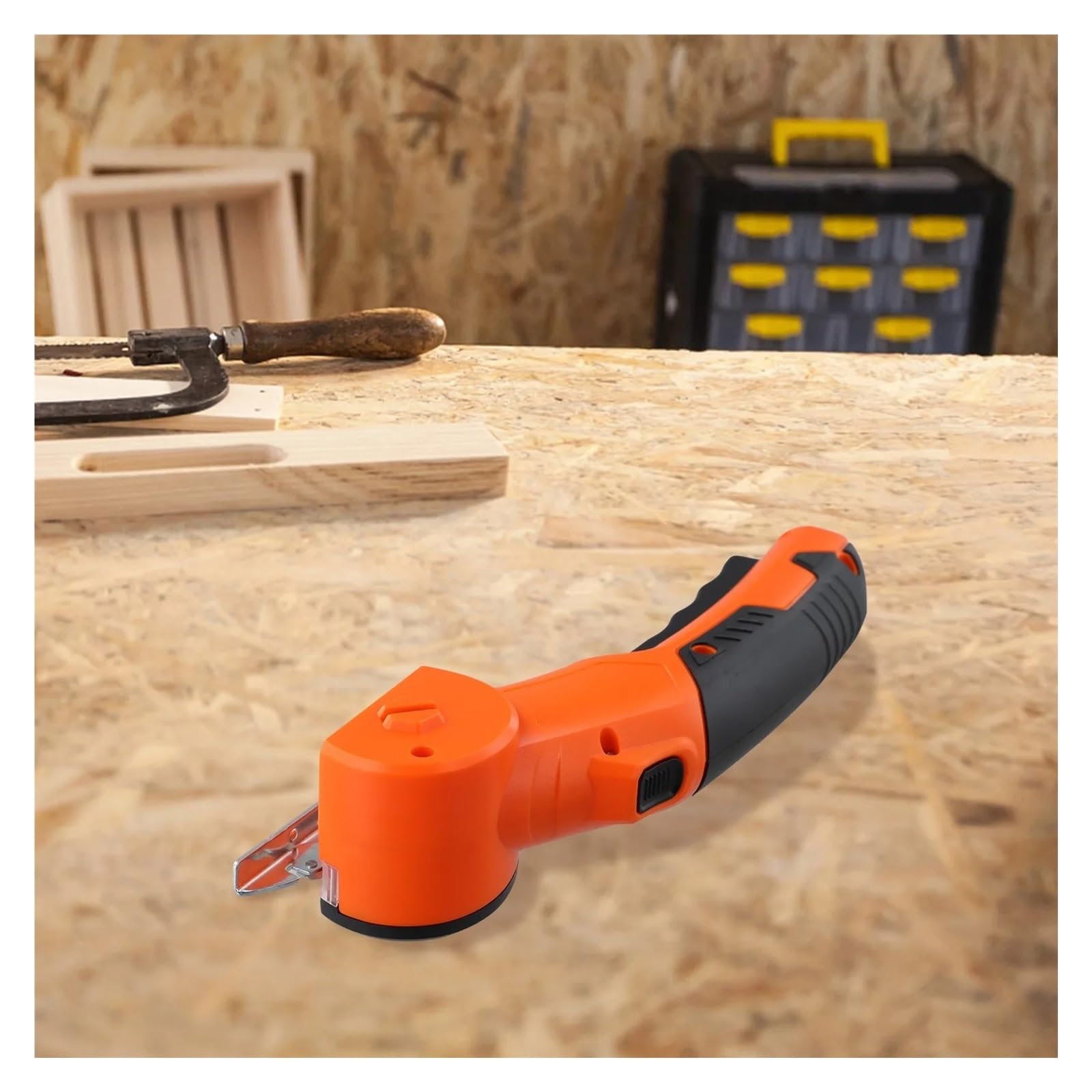 Elektrische Lithium-Schere, Schnelles Schneiden Von Stoff Und Leder, Schneidemaschine For, Teppich, Schere, Kartonschneider MüHelos Und Leistungsstark(Orange)