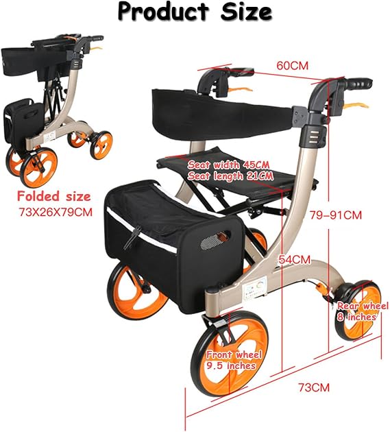 Electric Wheelchair, Foldable Motorized Power Walker, Dual Brakes, Ideal for Elderly and Disabled Mobility