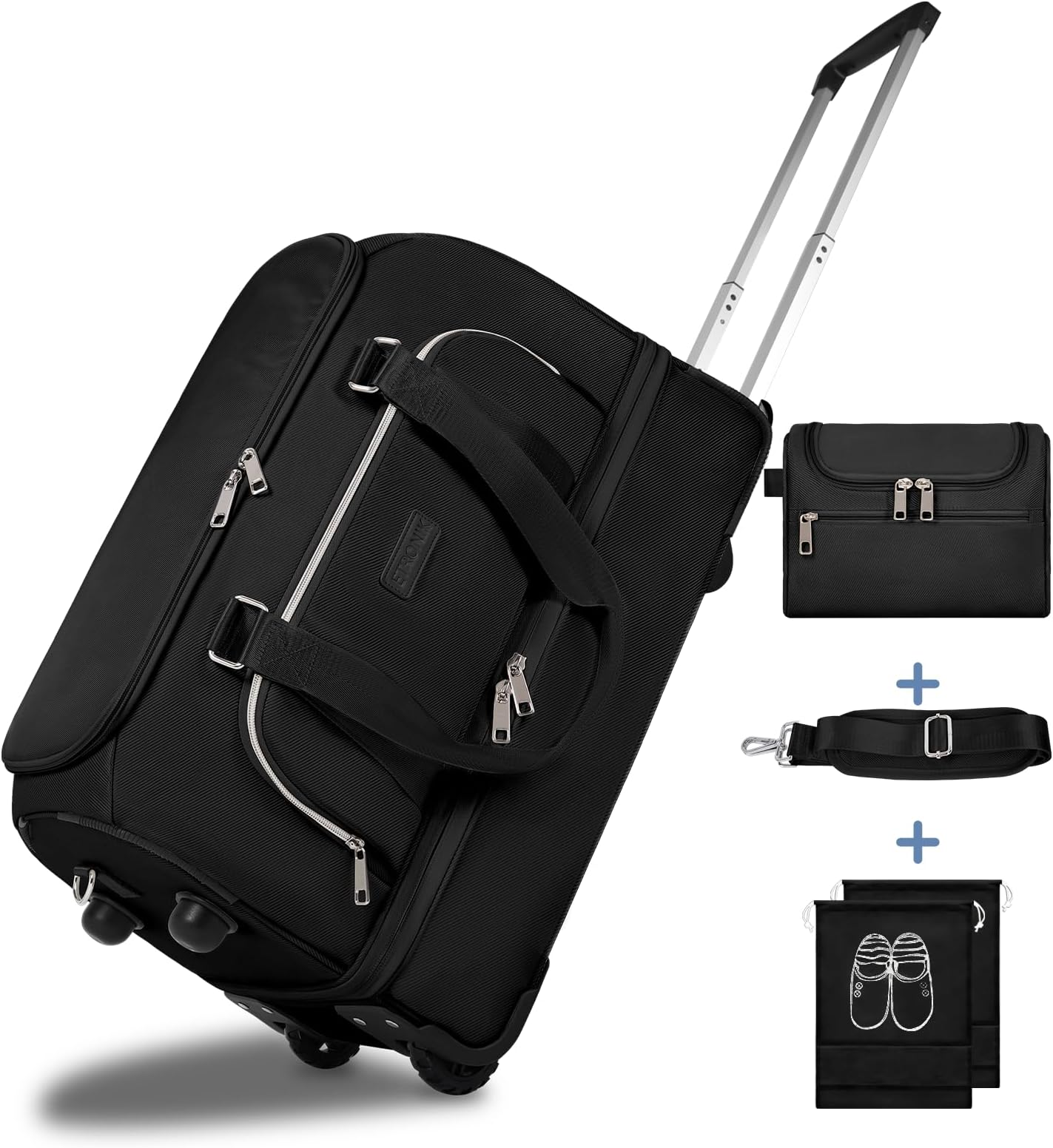 Coolife Rolling Duffel Travel Duffel Bag Wheeled Duffel