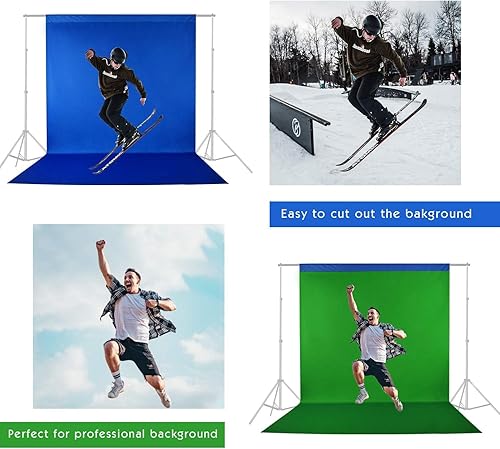 Vista 15 de EMART Telón de fondo de pantalla verde de 5 x 7 pies, tela de cortina de poliéster resistente a las arrugas, hoja de tela verde cromada para zoom