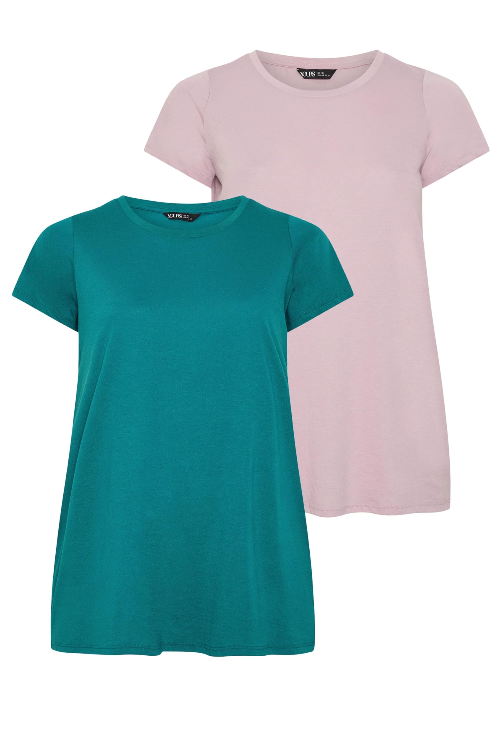 Yours Women's Multicolor 2 Pack Short Sleeve Core T-Shirts | : 22/24