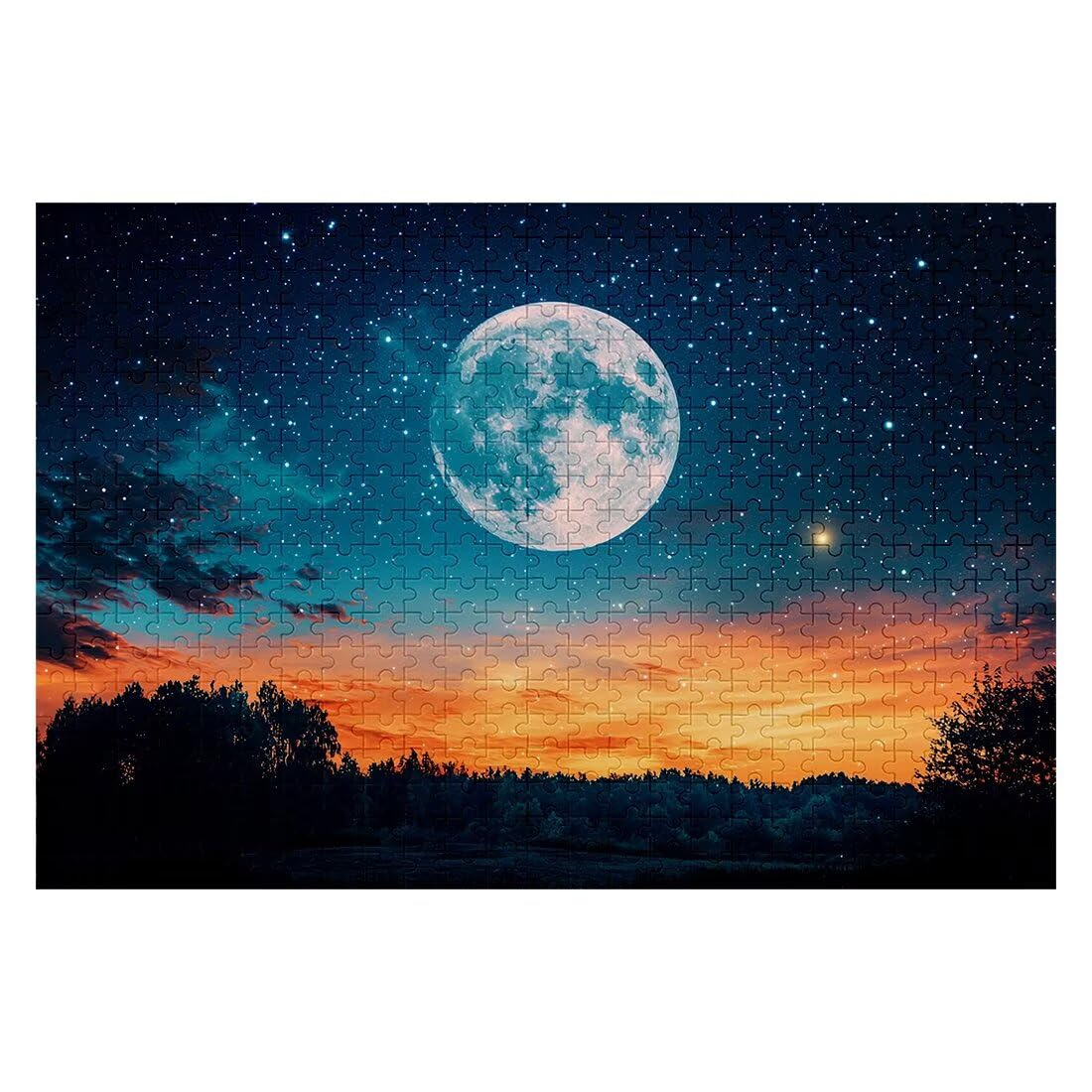 Puzzle dla dorosłych 5000 puzzli księżycowych 5000 sztuk dla dorosłych drewniane gwiaździsta noc gry logiczne klasyczna edukacyjna wymagająca gra dla całej rodziny dekompresyjna dekoracja prezenty 156