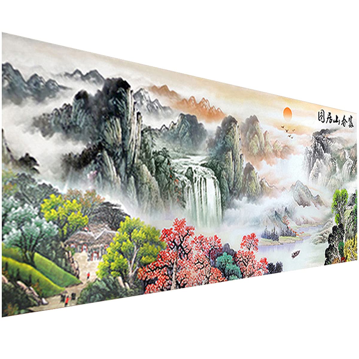 5D Diamond Painting Chinesische Landschaft - Großformat 150x60cm Für Wohnzimmer