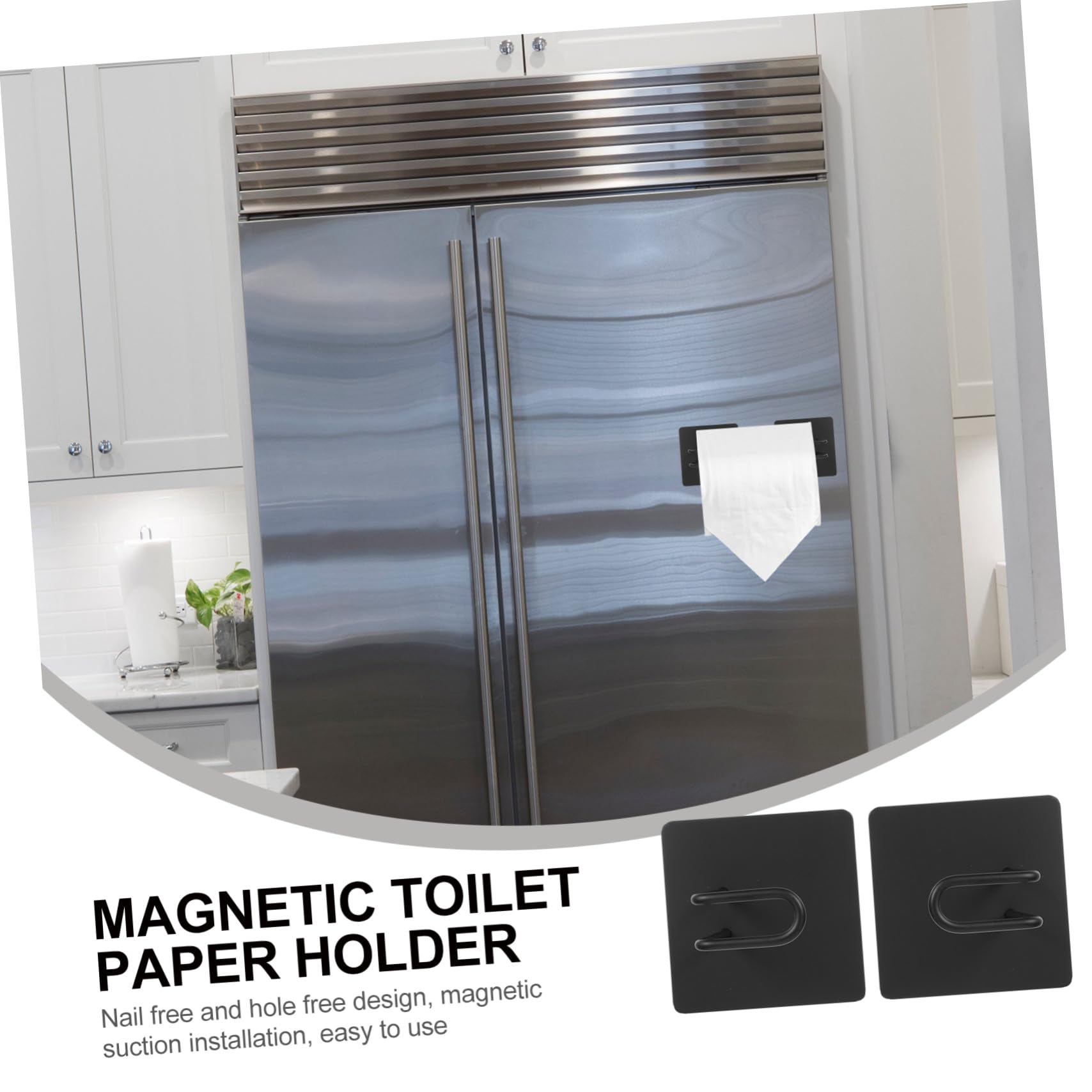 DOITOOL Magnetischer Edelstahl Rollenhalter ohne Bohren mit Haken Multifunktionaler Wc papierhalter und Ablage Praktische Wandhalterung für Bad und Küche Einfache Installation Langlebig