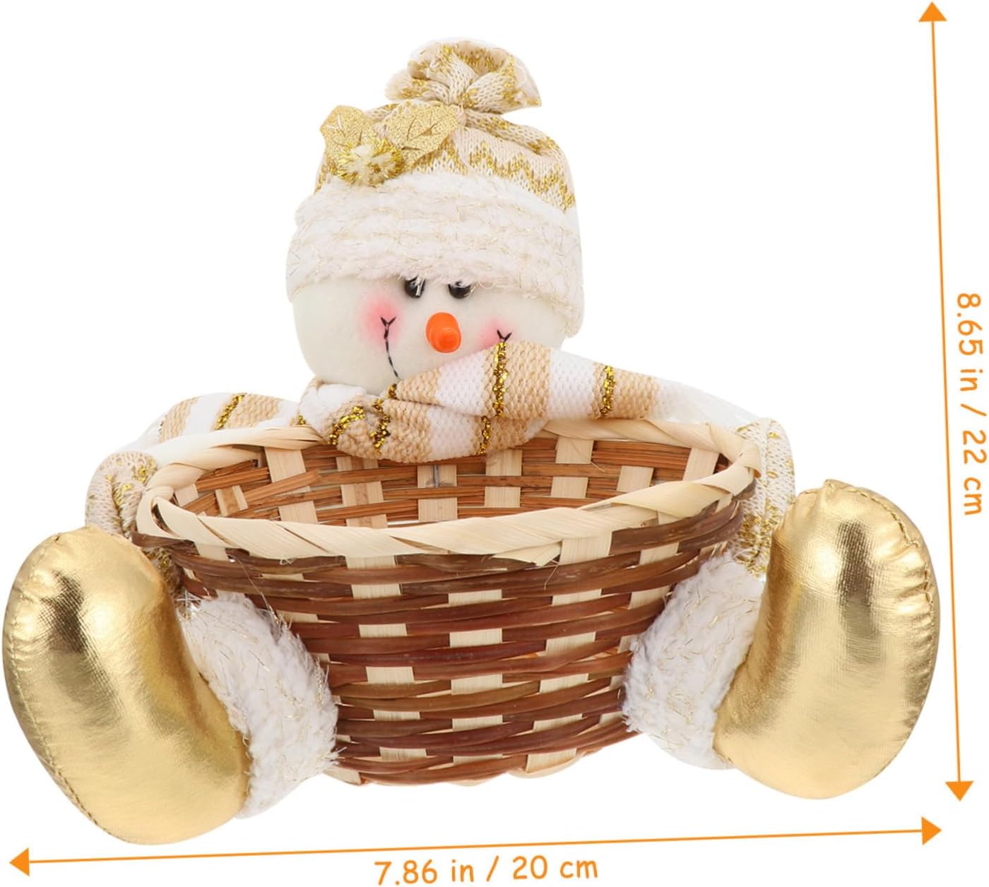 Christmas Snowman Candy Basket Xmas Bamboo Storage for Cookies