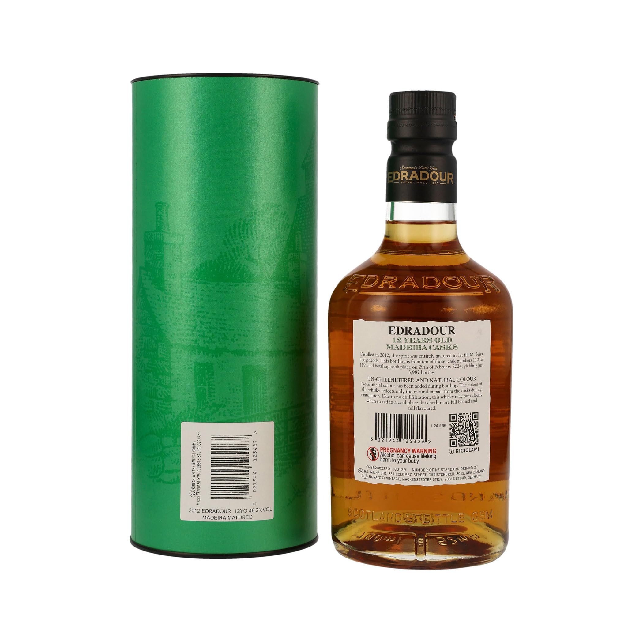 Edradour 12 Years Old Madeira Casks Highland Single Malt 2012 48,2% Vol. 0,7l in Geschenkbox
