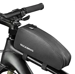 ROCKBROS Bolsa de quadro de bicicleta de tubo superior – impermeável, dois bolsos com zíper, bolsa para bicicletas