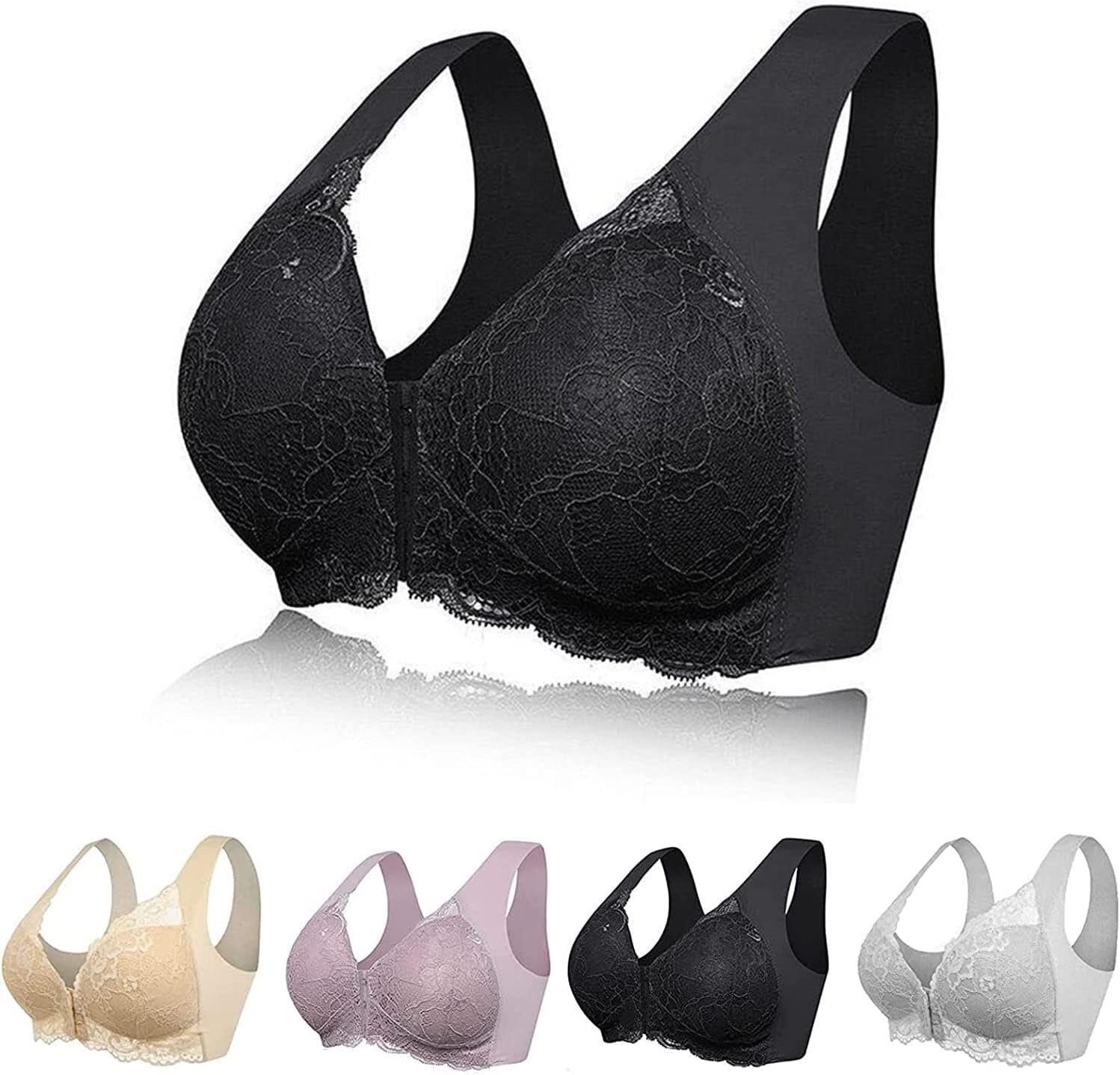 Lily Bras for Older Women Front Close, 5d Shaping Push Up Seamless No