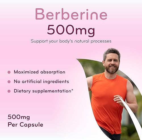 Miniatura 3 de Suplemento de berberina de 500 mg – Berberina probada en laboratorio de 500 mg – Vegano sin OMG fabricado en los Estados Unidos y sin gluten