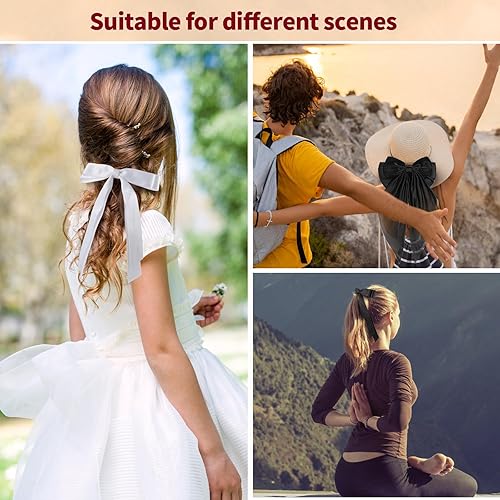 Miniatura 7 de 6 lazos para el pelo para mujeres, adultos y niñas, pinzas para el cabello, cinta para el pelo con cola larga, bonitos accesorios para el cabello,