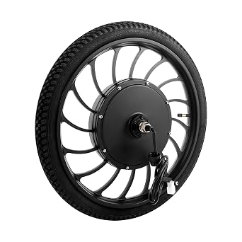 20" Electric Bike Hub Motor Set, 48V 1000W Brushless Front Wheel Conversion Kit, 420rpm E-Bike High Speed Gearless Motor Wheel, 7-Speed Powerful Wheel Motor for Bicycle Scooter Front