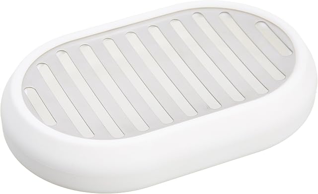 Amazon Basics Stainless Steel Soap Dish - White