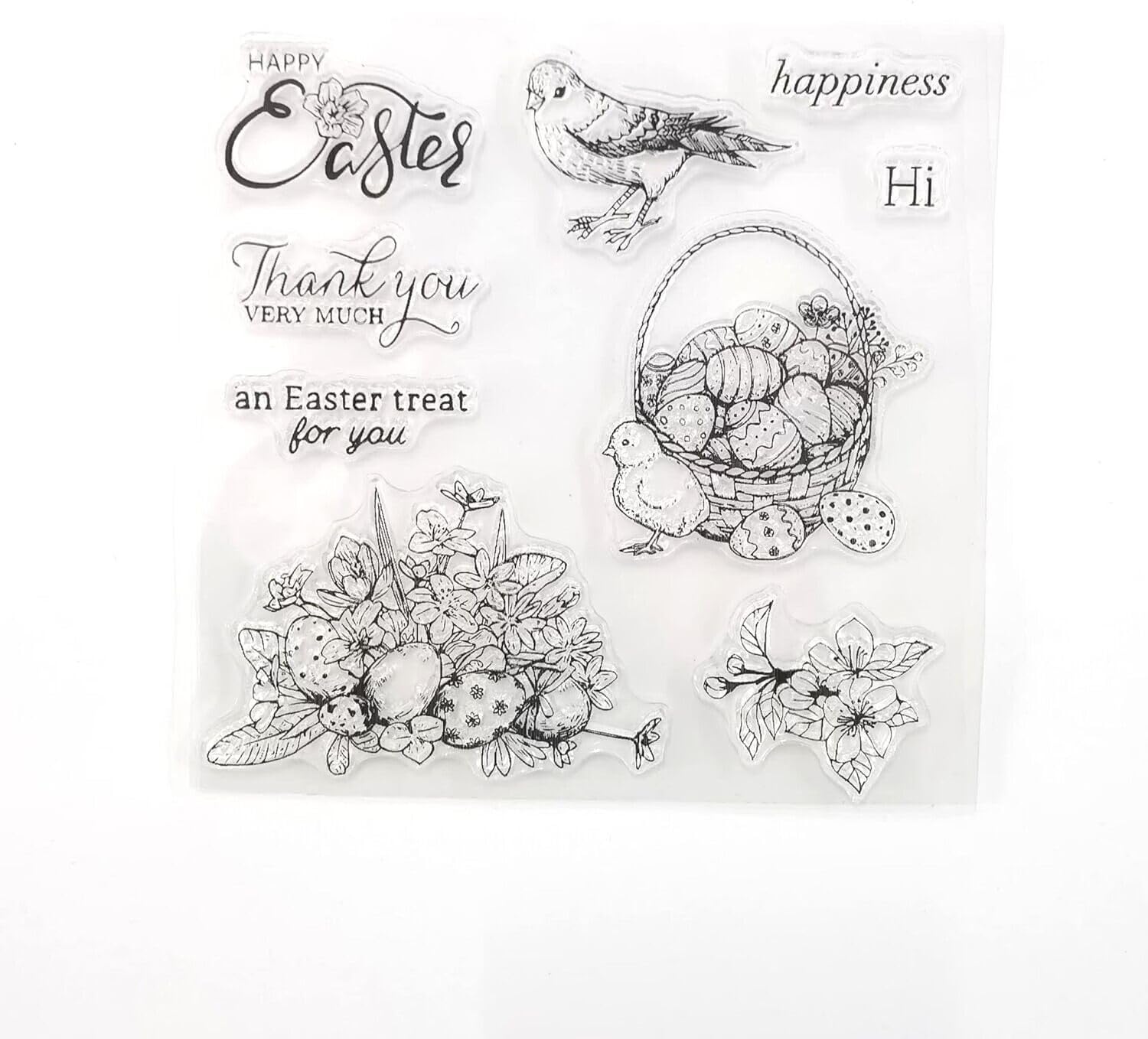 WooYangFun Happy Easter Day Swallow Rabbit Clear Stamp for Card Making Decoration and Scrapbooking