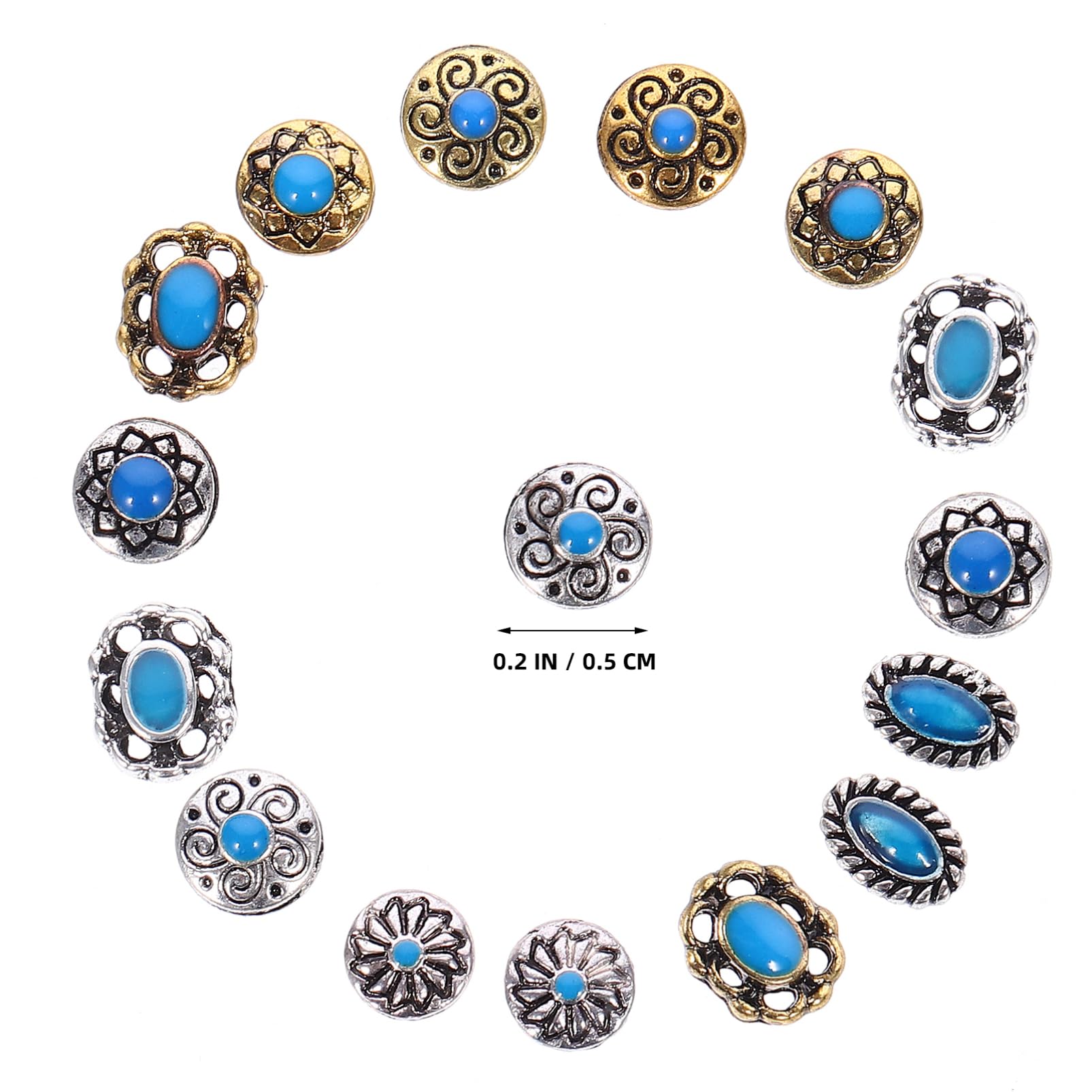 WOFASHPURET 2 Sets Retro Nail Charms Nail Art Jewels Gold Charms Pearls Rhinestone