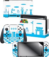 Controller Gear Nintendo Switch Skin & Screen Protector Set, Officially Licensed By Nintendo - Super Mario "Mushroom Kingdom" - Nintendo Switch