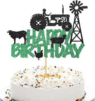 Farm cake topper Ranch cow pig chicken tractor farmer theme happy birthday cake decoration baby shower event cake decoration supplies