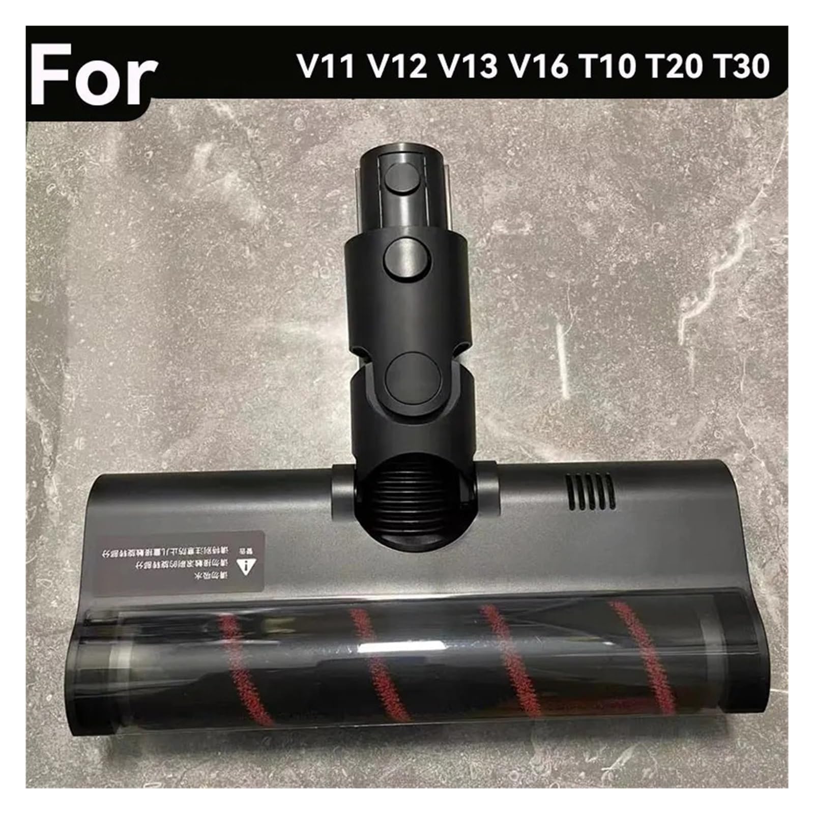 Aspiradora Inalámbrica De Mano, Cabezal De Cepillo Eléctrico Negro for Suelo, Compatible con Dreame, Barra De Cepillo V11 SE, V12, V13, T10, T20, T30