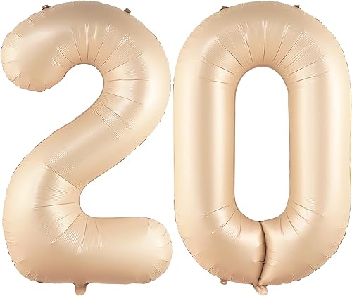 KatchOn, Globo Gaint Caramel del número 20, 40 pulgadas, decoración de globos de cumpleaños 20, decoraciones de cumpleaños 20 para fiesta, globo de