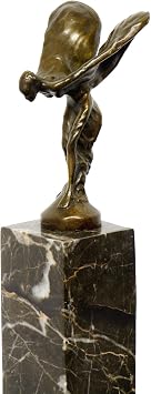 Kunst & Ambiente - Emily Spirit of Ecstasy - Bronze Figure/Radiator Mascot - Signed Alfred Stevens - Decorative Figurine - Statue on Marble Base - Sculptures for Sale - Home Decor