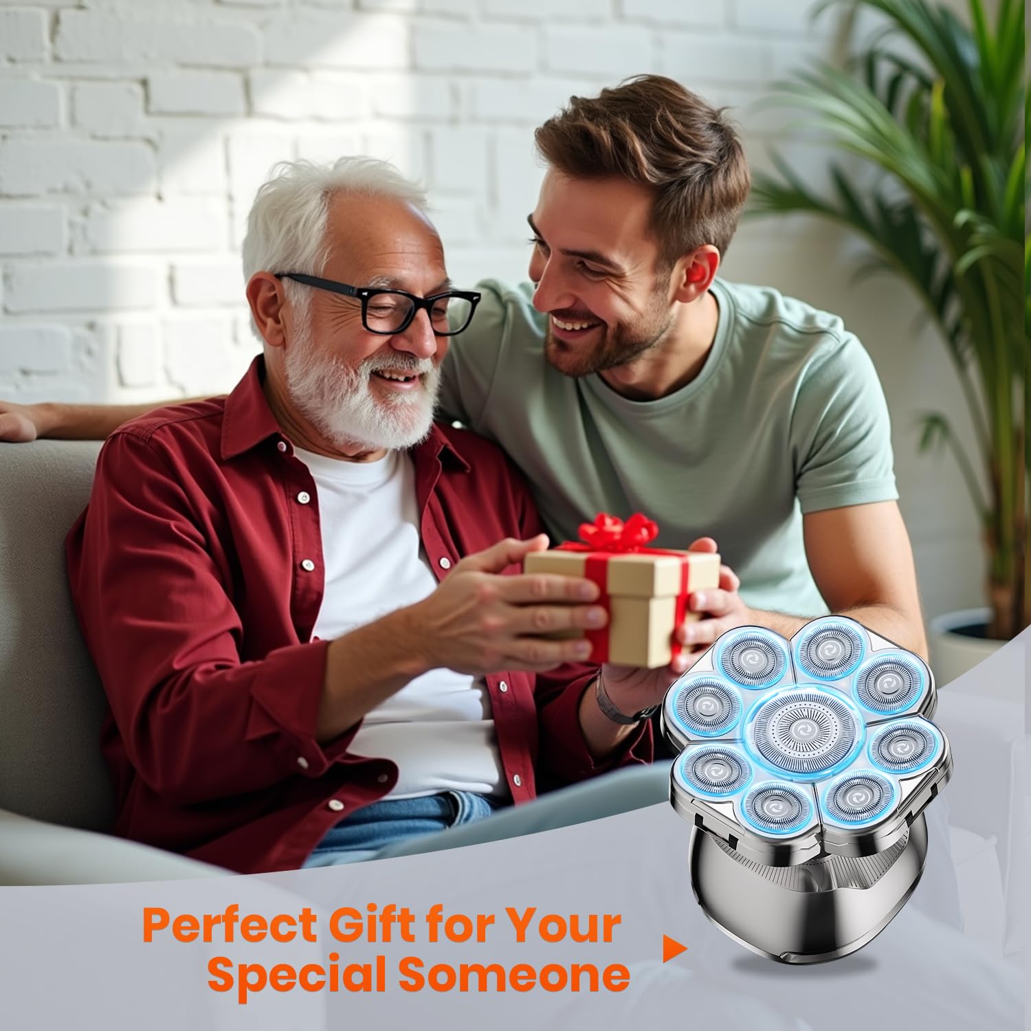 Rasoi 9D per uomini calvi, rasoio elettrico 5 in 1, con grado di impermeabilità IPX7, kit di toelettatura per balder con display a LED, rasoio elettrico ricaricabile senza fili per uomo, regalo per