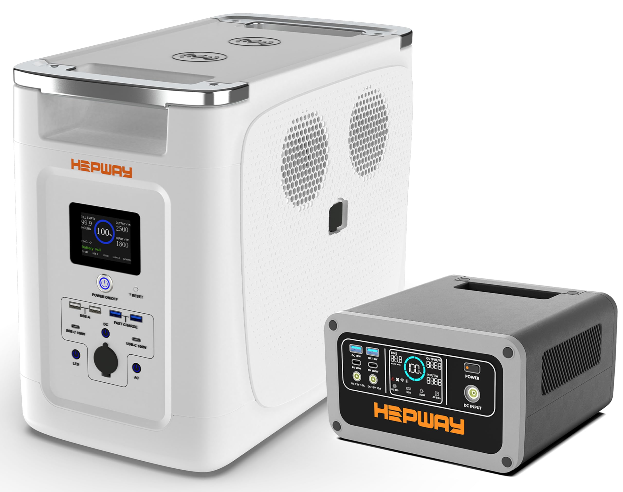 Power Station 2400W 2048Wh LiFePO4 Battery Backup Expandable to 32kWh 120V AC Outlets Power Lifting 3600W APP Control