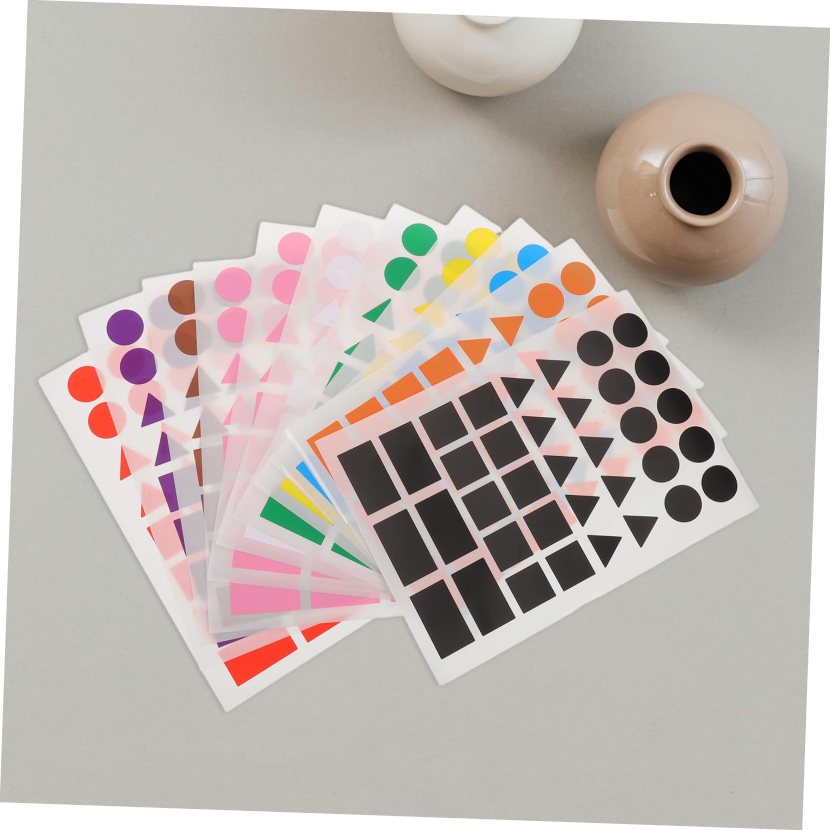 100 Fogli Etichette Adesive Scrivibili Multiformato Colorati per Organizzazione Smistamento e Etichettatura Documenti Adesivi Resistenti e Facili da Rimuovere per Ufficio e Casa