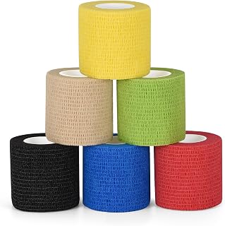 SEADESKY 6 Roll Pet Vet Wrap for Dog Self Adhesive Bandage Wrap 2 Inch Self Adherent Cohesive Bandages Athletic Sports Tape for Wrist Ankle Elastic Bandage Horse Tape