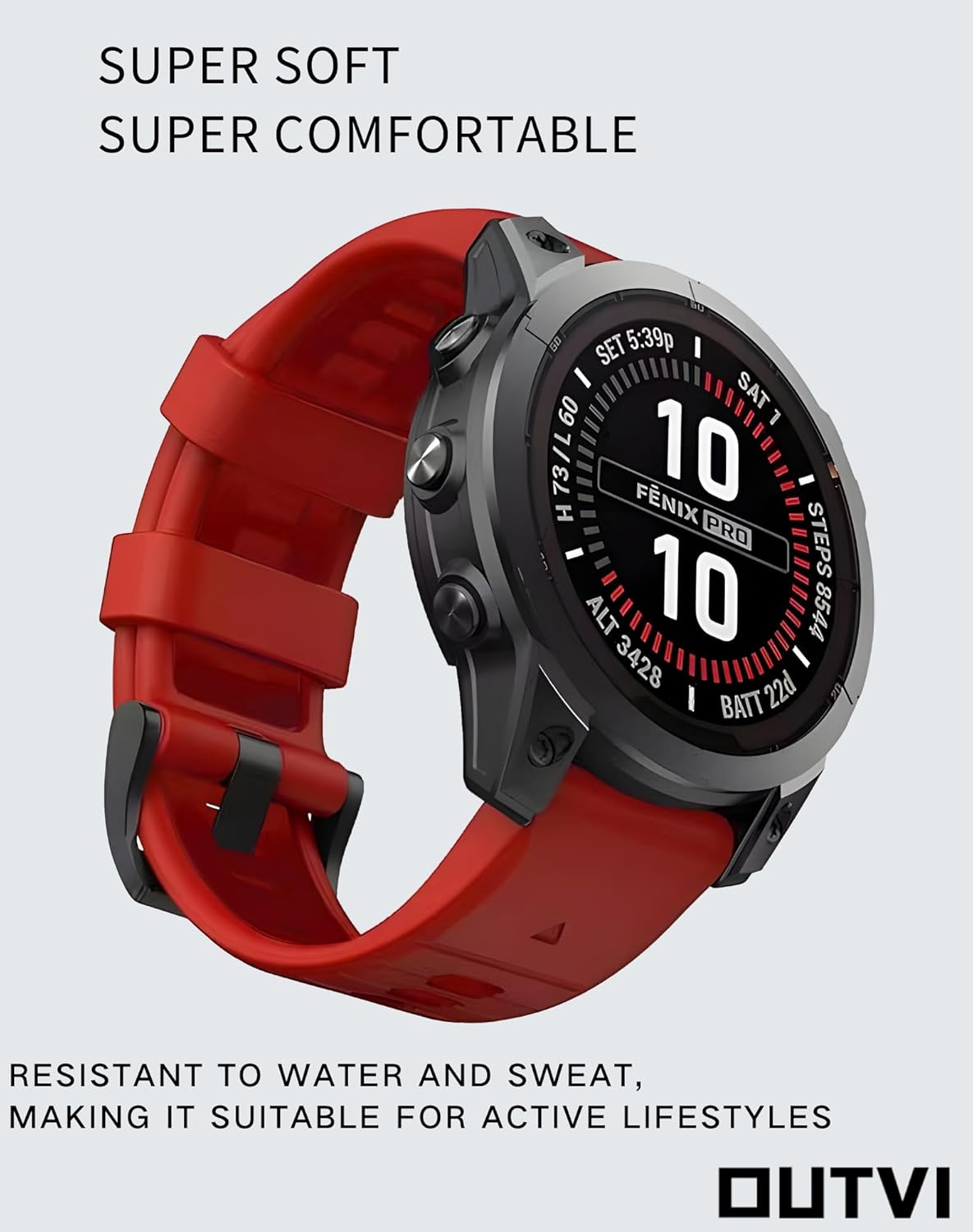 22mm watch band for garmin fenix 5 6 7 pro Sapphire Solar Forerunner 965 955 935 745 epix Pro Gen 2 47mm only soft silicone quick fit 22 watch bands replacement for men women - Image 2