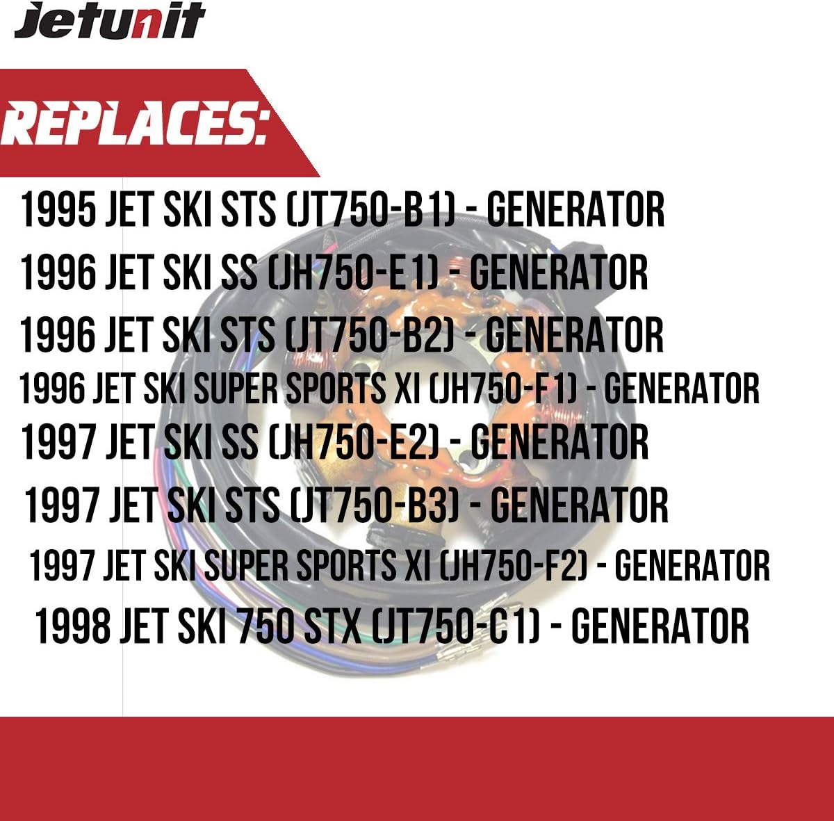 Stator for Kawasaki Jet-Ski STS/750SS/750STX/Super Sport XI 1995 1996 1997 1998 21003-3733